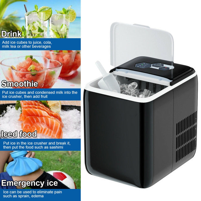 44 lbs Portable Countertop Ice Maker Machine with Scoop