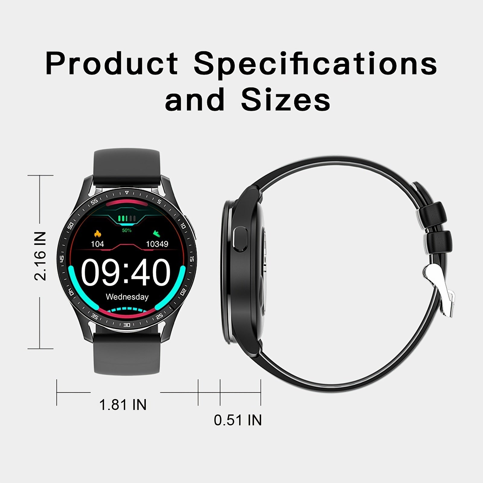 Fitness Tracker Bluetooth Heart Rate Blood Pressure Waterproof Smart sports and health Watch. Raee Industries