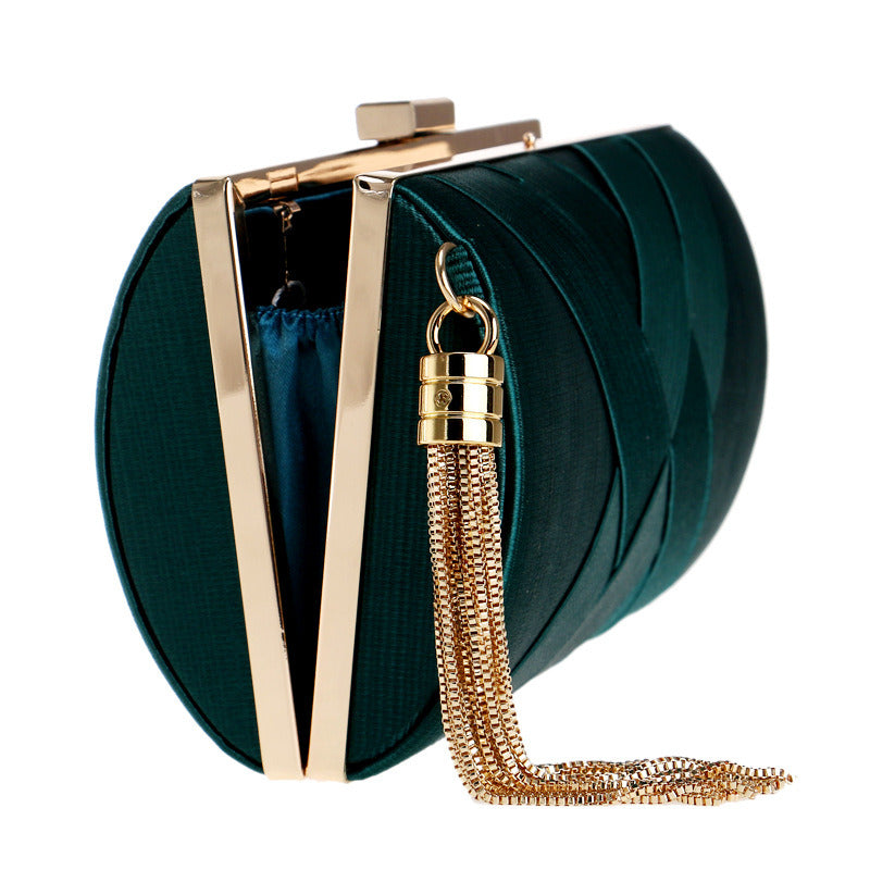 Tassel Dinner Bag Ladies European And American Silk Banquet Evening Bag Dress Clutch