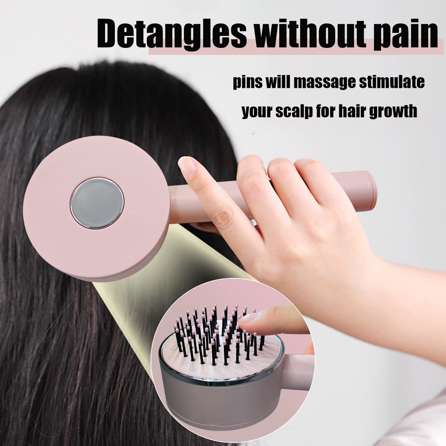 One-key Self-cleaning Hair Brush For Women Curly Hair Brush Anti-Static Airbag Massage Comb Airbag Massage Scalp Comb Professional Detangling One-key Self-cleaning