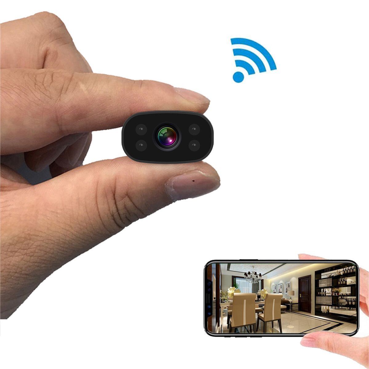 VW3 Mini Cameras PNZEO Home Security Cameras 1080P HD Wireless WiFi Remote View Camera Nanny Cam Small Recorder built in 32GB. Raee-Industries.