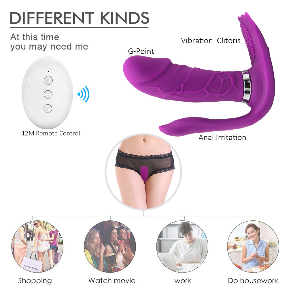 Adult Toy for Women Pleasure Licking Wearable Vibrator Smooth Flexible Silicone Wireless Remote Control Vibrating USB Rechargeable Massager for Woman Tshirt