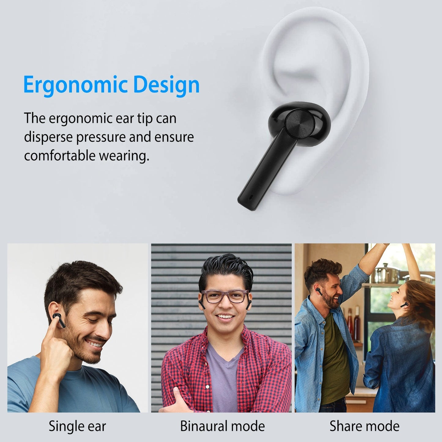 5.0 TWS Wireless Earbuds Touch Control Headphone in-Ear Earphone Headset