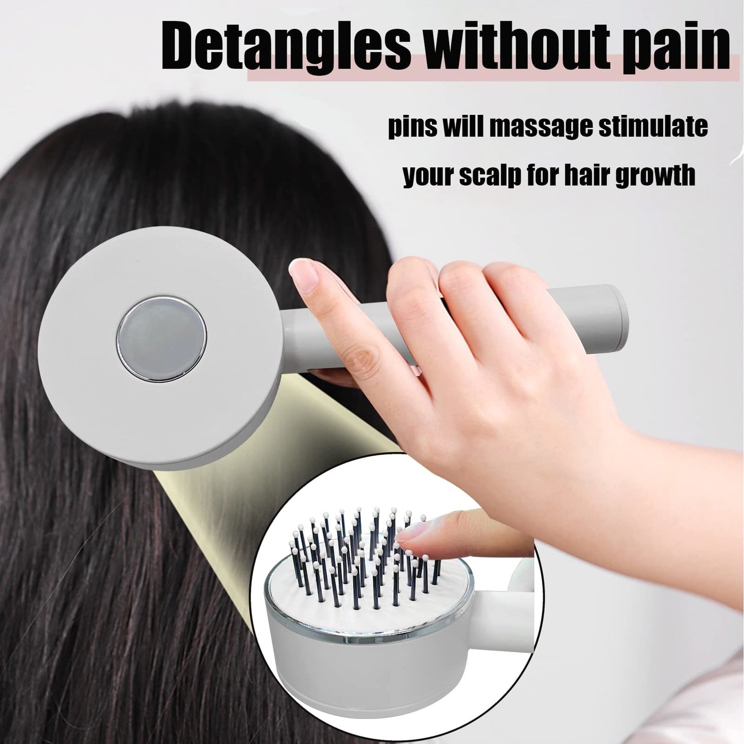 One-key Self-cleaning Hair Brush For Women Curly Hair Brush Anti-Static Airbag Massage Comb Airbag Massage Scalp Comb Professional Detangling One-key Self-cleaning