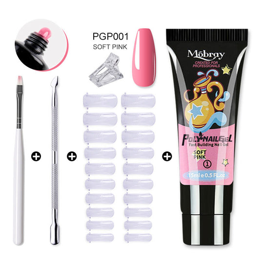 Mobray Manicure Set 15ML Extension Gel Nail Polish Kit Finger Quick Extend Mold Nail Art Tool Semi Permanent UV Varnish