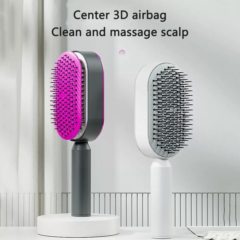 Self Cleaning Hair Brush For Women Massage Scalp Promote Blood Circulation Anti Hair Loss 3D Hair Growth Comb Hairbrush Self-Cleaning Hair Brush   3D Air Cushion Massager Brush   Airbag Massage Comb