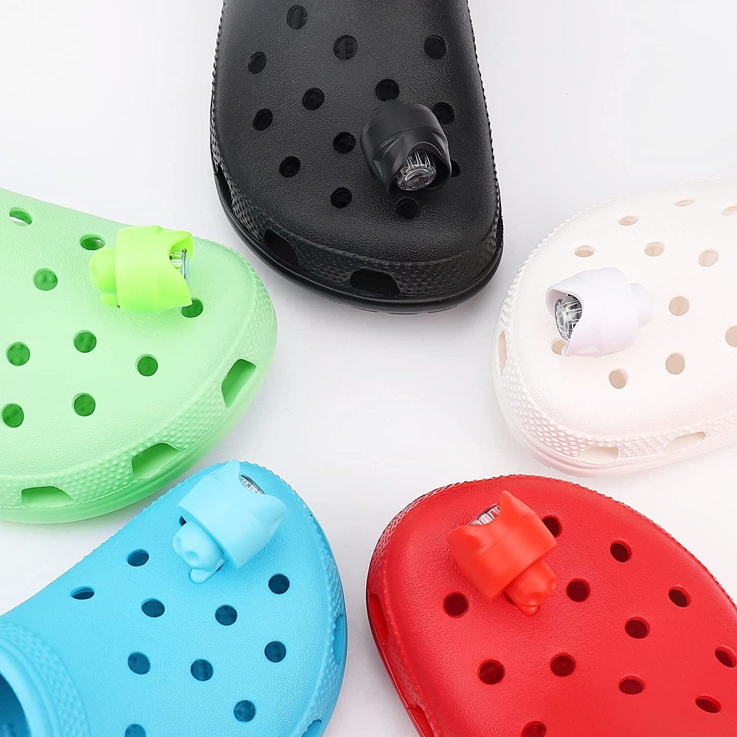 Headlights for croc;  2Pcs croc lights for shoes;  light up croc charms for Dog Walking;  Handy Camping; Waterproof; 3 Modes croc lights