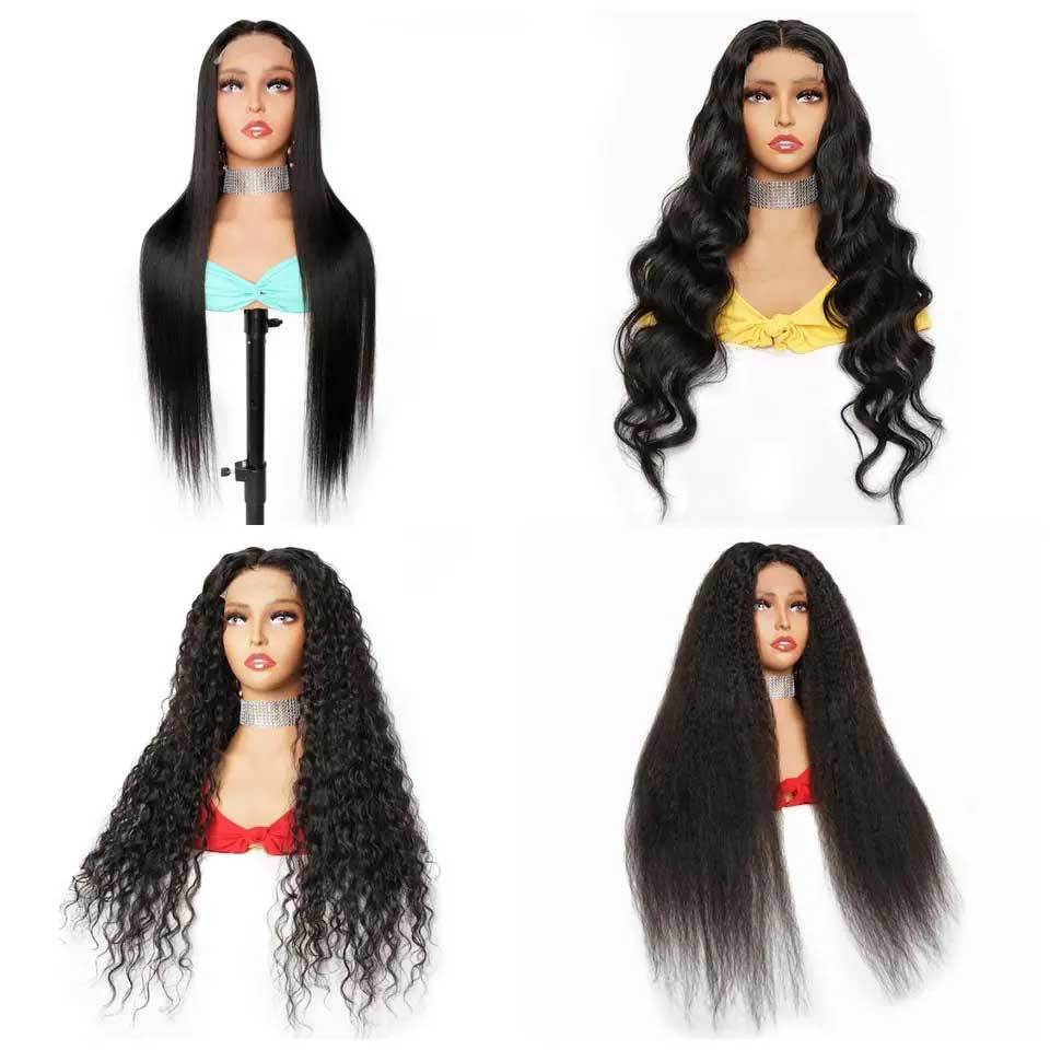 Pre Plucked Long 16 24 30 Inches 4*4 Frontal 4x4 HD Lace Front Virgin Brazilian Human Hair Bodywave Body Wave Closure Wig