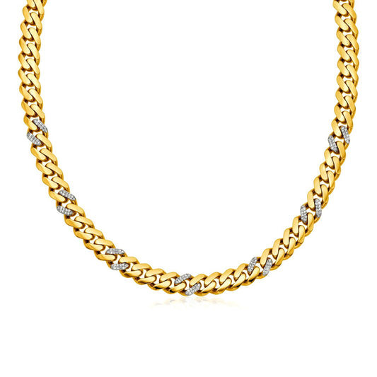 Best thick and thin gold and white diamond necklace. Raee Industries