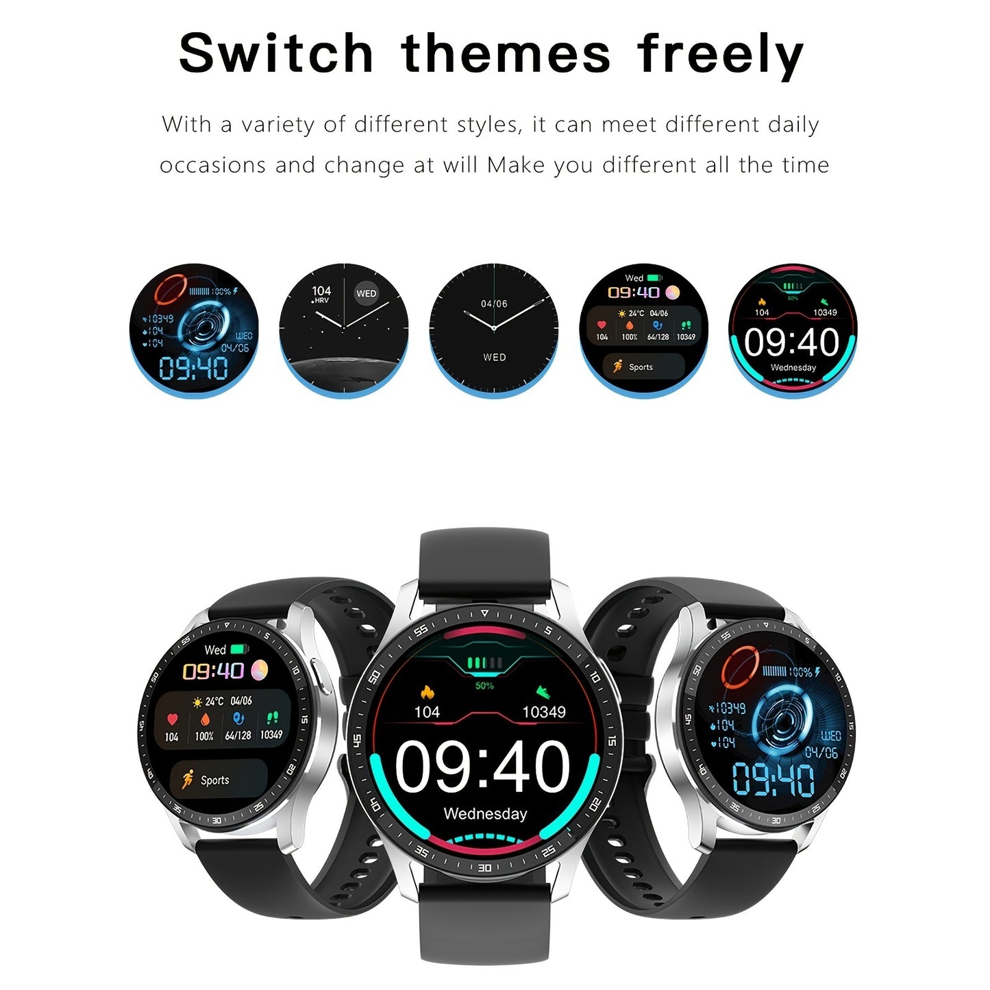 Fitness Tracker Bluetooth Heart Rate Blood Pressure Waterproof Smart sports and health Watch. Raee Industries