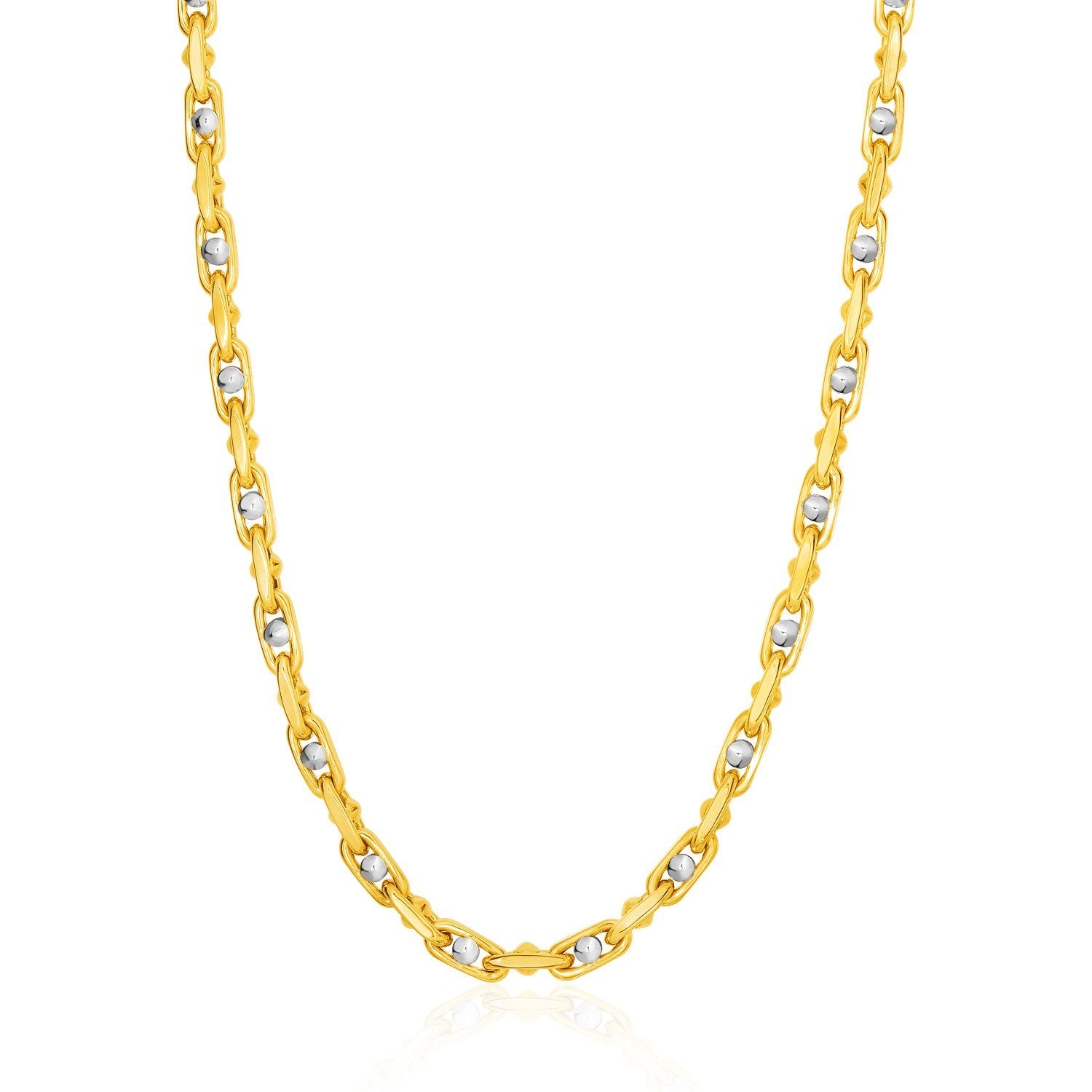 Best thick two tone necklace, and thin gold and white diamond necklace. Raee Industries