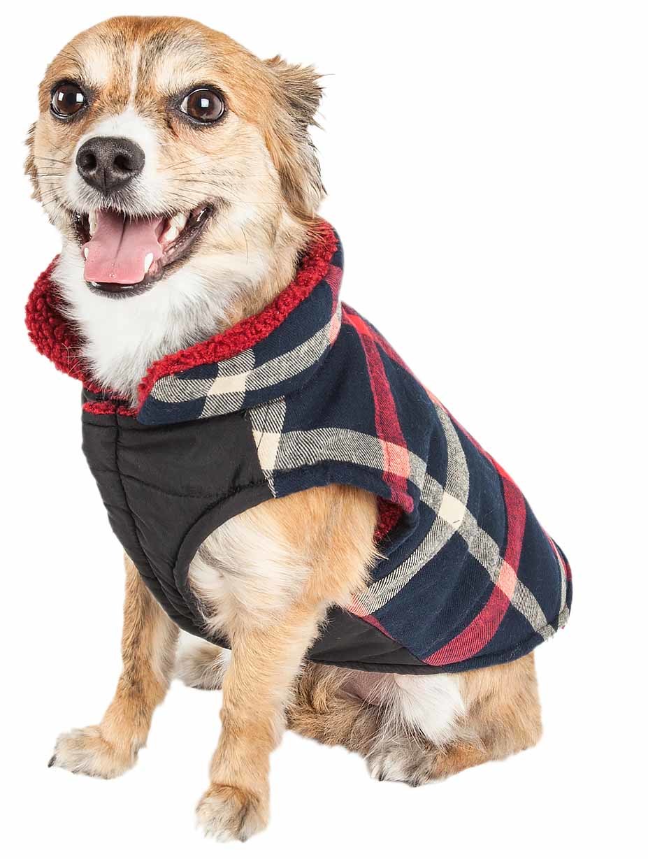 Pet Life 'Allegiance' Classical Plaided Insulated Dog Coat Jacket