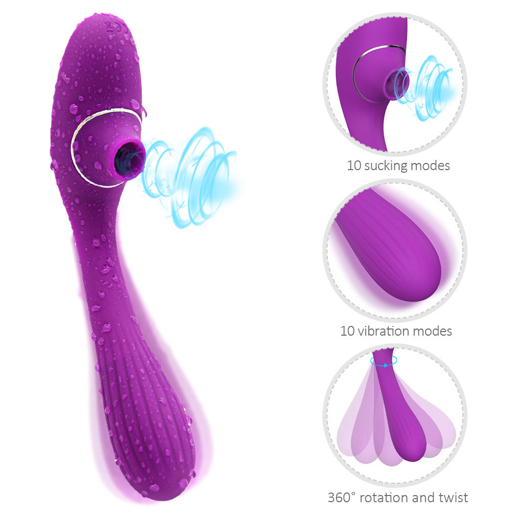 10 sucking and vibration modes; Automatic Women Vibrate Powerful ThrustinG Viberate Adult Toy for Women Pleasure Inch Smooth Bendable Silicone Wand with Modes Vibration for Adult Women