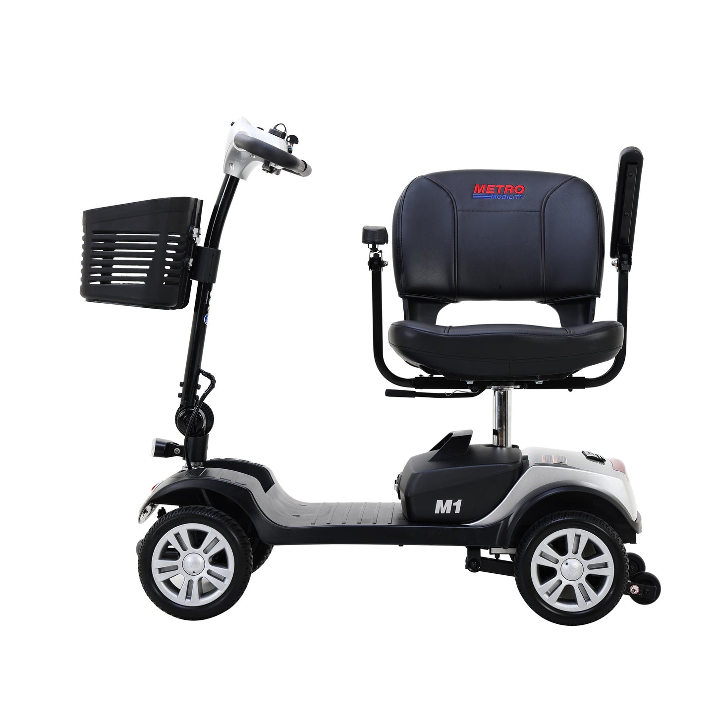 Four wheels Compact Travel Mobility Scooter with 300W Motor for Adult-300lbs, SILVER