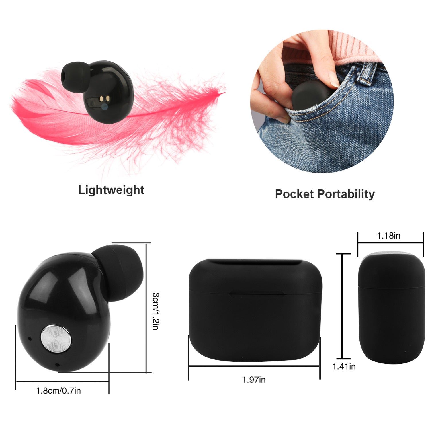 Wireless earbuds, Touch In-Ear Stereo Earphone Noise Canceling Earpieces  Raee Industries