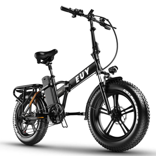 750W Electric Bike for Adults with 20'x4.0' Fat Tire, Foldable design, and a 48V 18Ah Removable Battery. Features Dual Shock Absorber, Shimano 7 Speed, suitable for urban, beach, snow, and off-road adventures