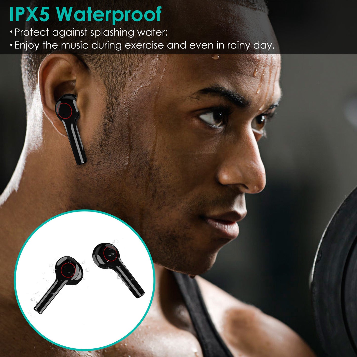 IPX5 Waterproof Wireless 5.0 TWS Earbuds Wireless Headsets w/ Mic