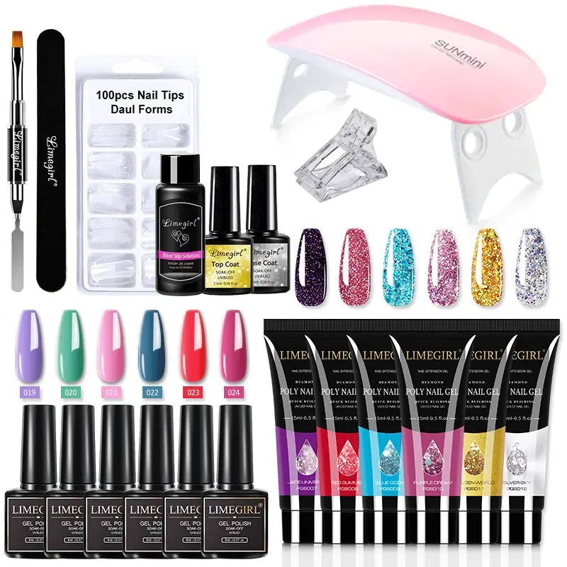 Nail Art Kits Poly Nail Polish Kits Professional Nail Art Kits Acrylic Extension Gel Nail Polish All For Nail Polish Kits Soak N