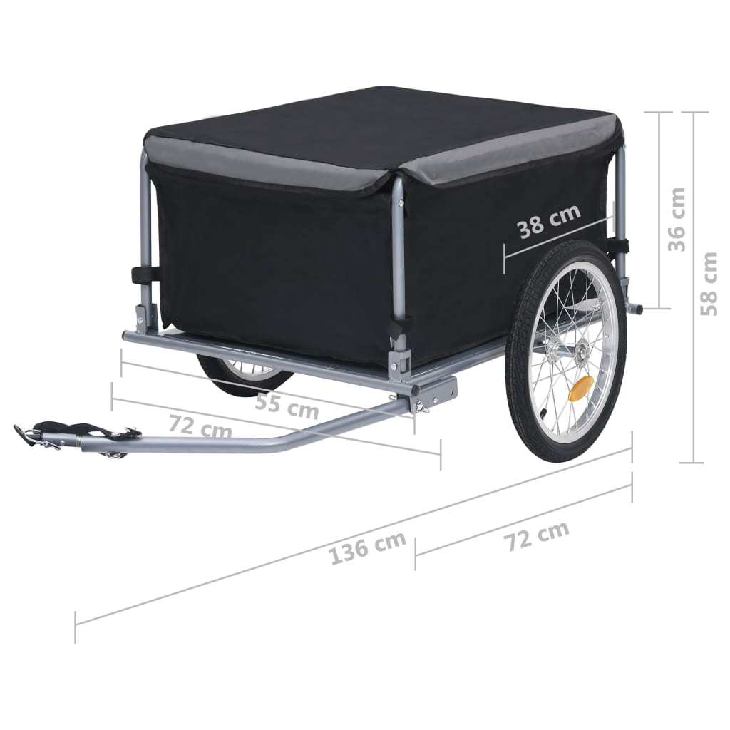 Bike Cargo Trailer Black and Gray 143.3 lb