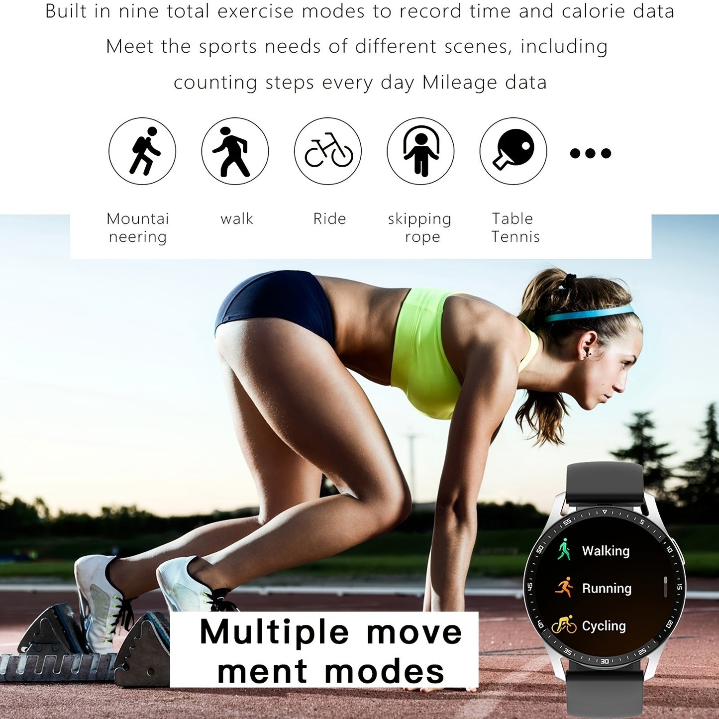 Fitness Tracker Bluetooth Heart Rate Blood Pressure Waterproof Smart sports and health Watch. Raee Industries