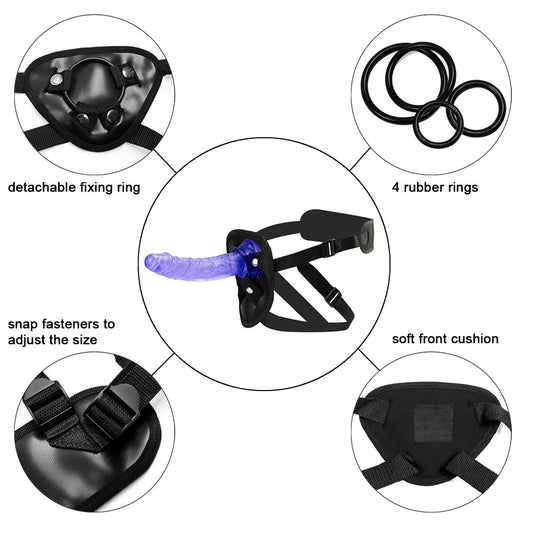 Dildos Strap-on Pegging Strap on Harness for Couples Realistic Dillos with Suction Cup Ultra Soft for Women Men Beginner Couples 6 inch Soft Wand Model