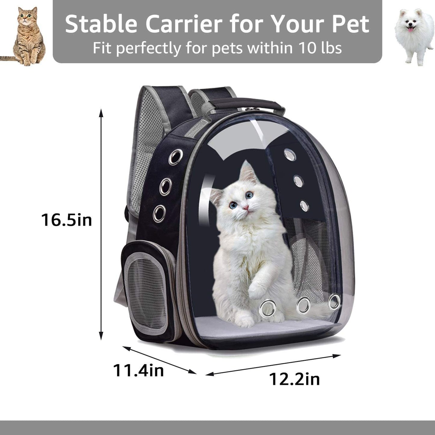 Cat Backpack Carrier Bubble Bag; Small Dog Backpack Carrier for Small Dogs; Space Capsule Pet Carrier Dog Hiking Backpack Airline Approved Travel Carrier