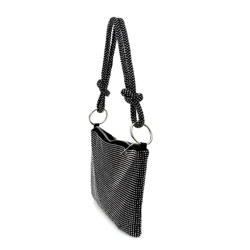 Evening bag with full of diamonds High quality pure handmade underarm banquet evening bag Ladies' handbags