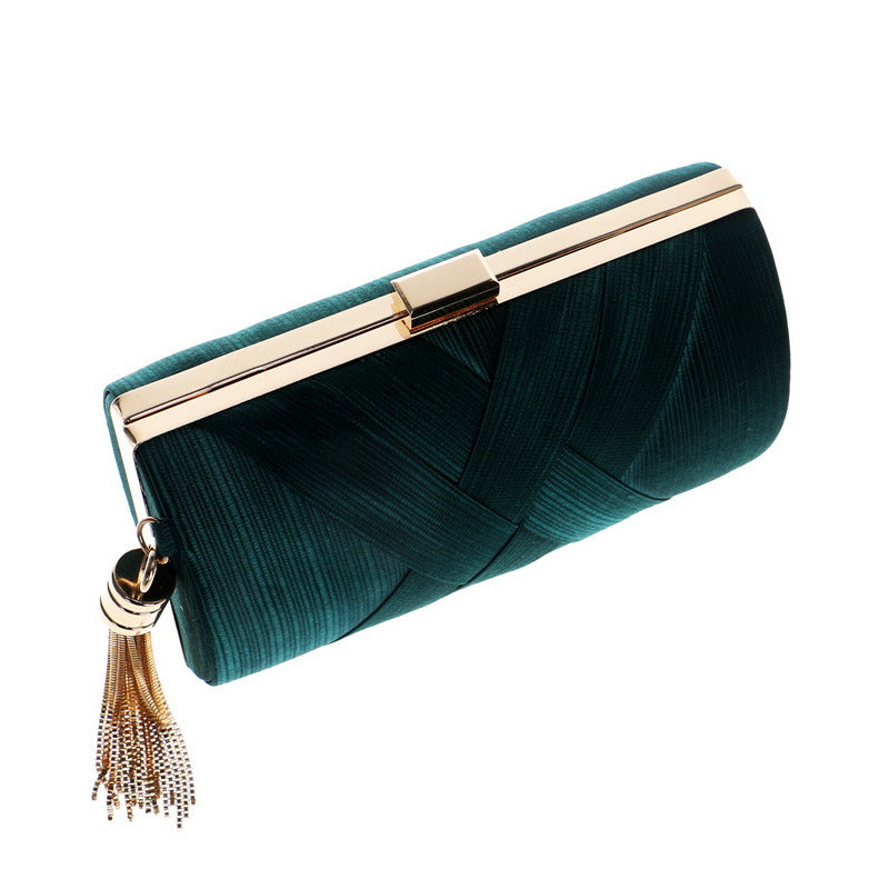 Tassel Dinner Bag Ladies European And American Silk Banquet Evening Bag Dress Clutch