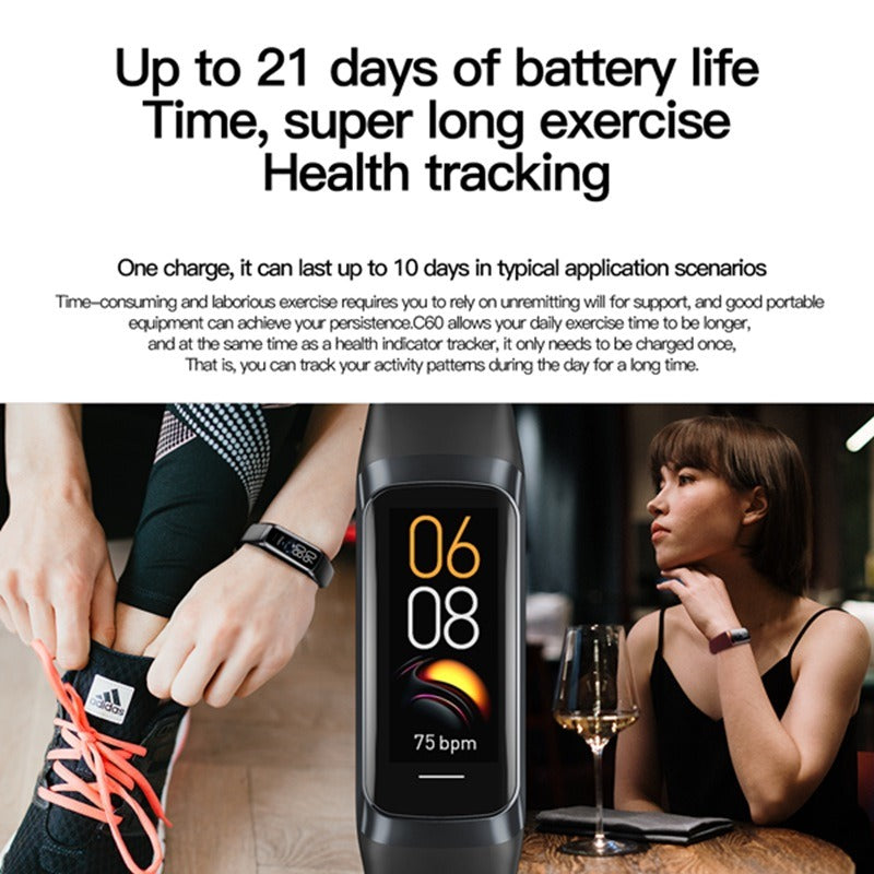 Fitness Tracker Heart Rate Blood Pressure Waterproof Smart sports and health Watch. Raee Industries