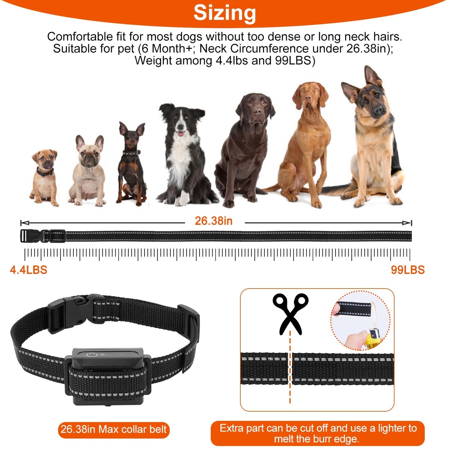 3280FT Dog Training Collar IP67 Waterproof Pet Beep Vibration Electric Shock Collar