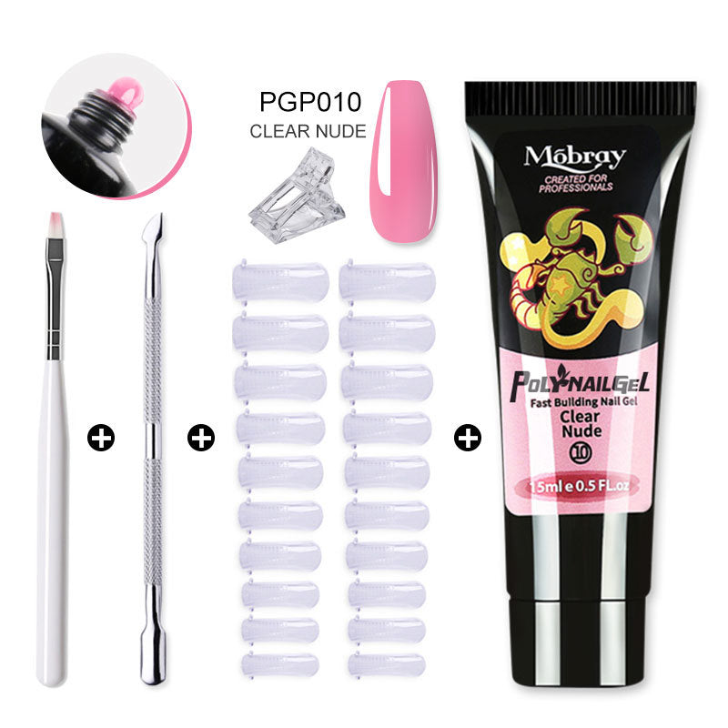 Mobray Manicure Set 15ML Extension Gel Nail Polish Kit Finger Quick Extend Mold Nail Art Tool Semi Permanent UV Varnish