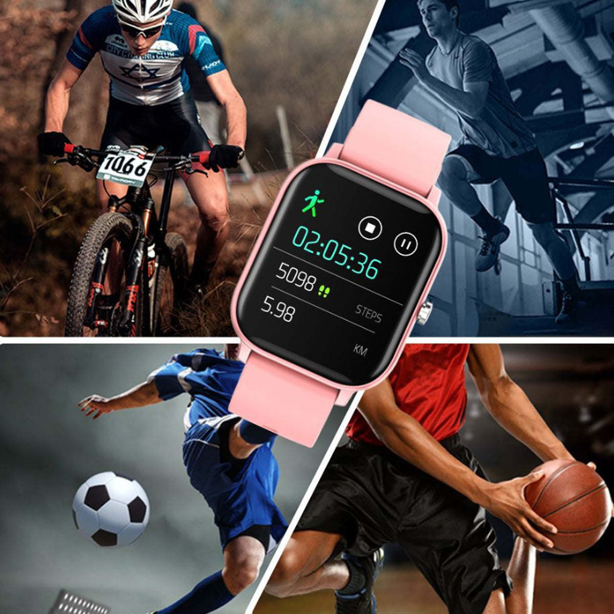 Waterproof, heart rate blood pressure, fitness tracker, Bluetooth smart watches.  Raee Industries