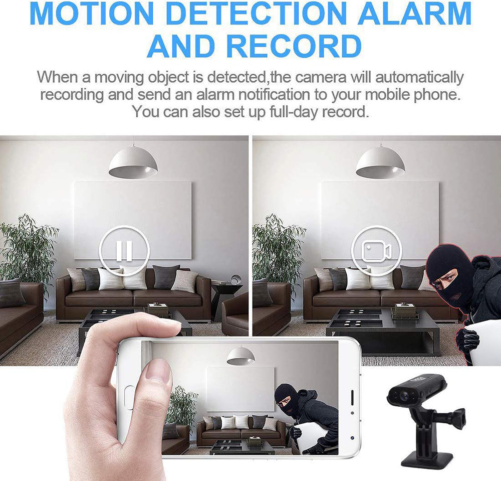 VW3 Mini Cameras PNZEO Home Security Cameras 1080P HD Wireless WiFi Remote View Camera Nanny Cam Small Recorder built in 32GB. Raee-Industries.