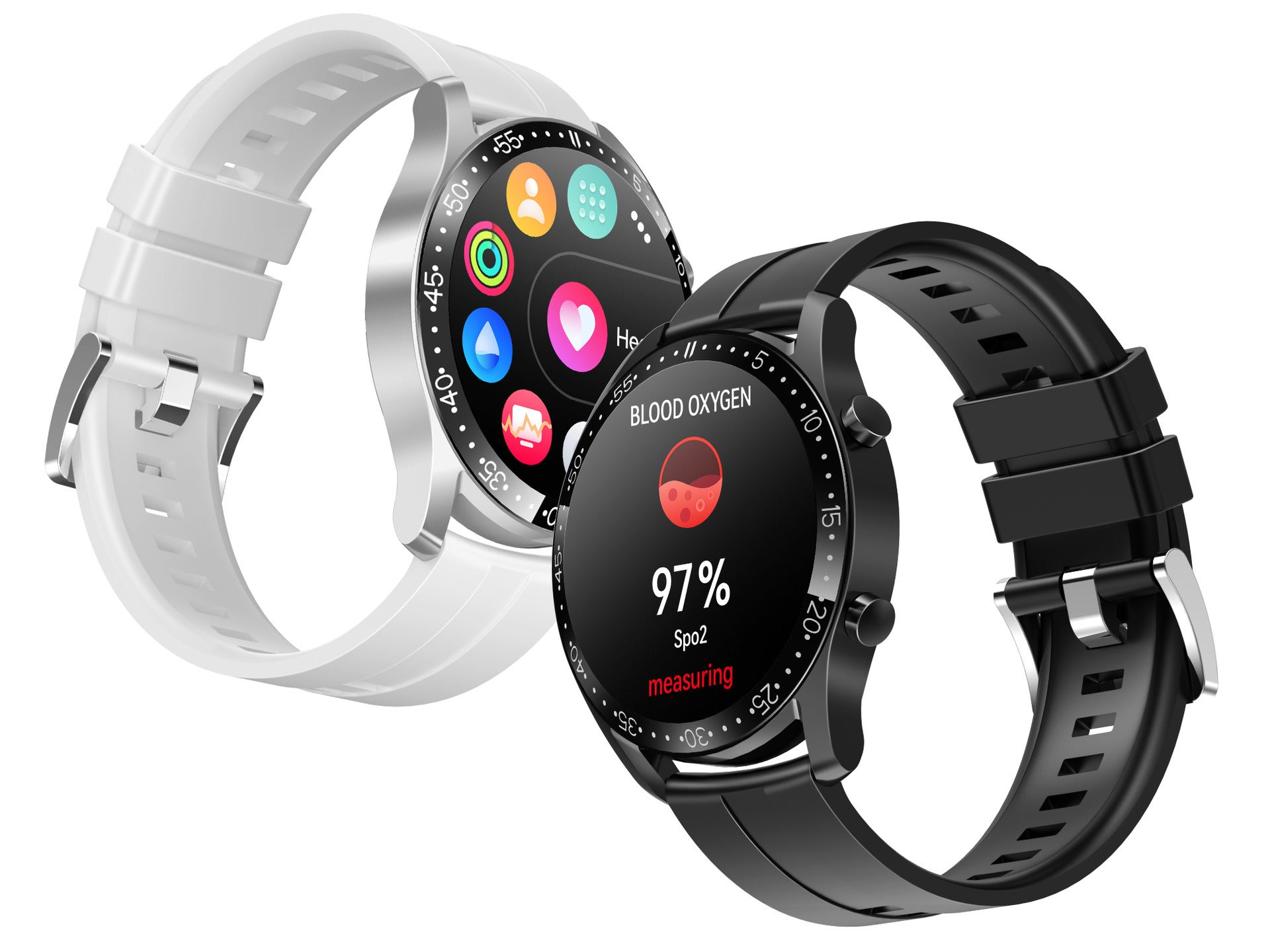 Fitness Tracker Bluetooth Heart Rate Blood Pressure Waterproof Smart sports and health Watch. Raee Industries