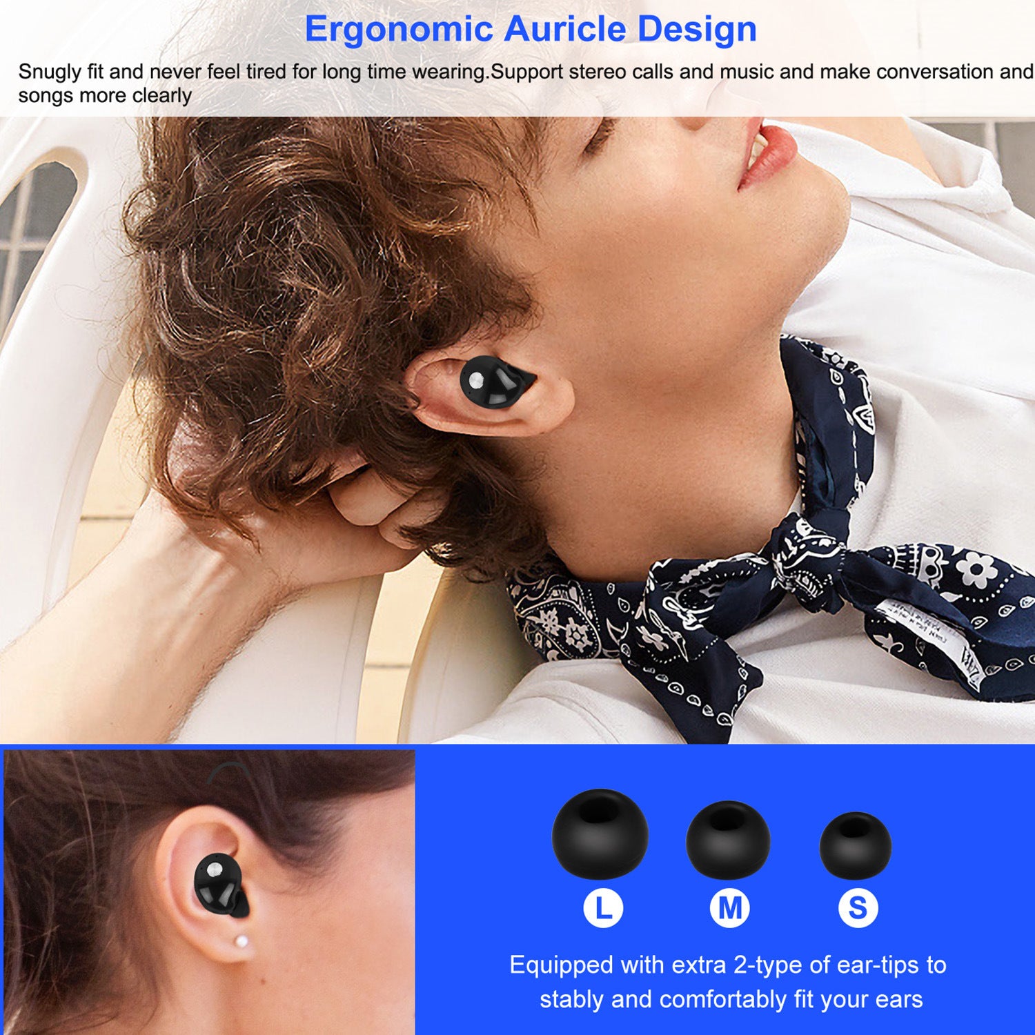 Wireless earbuds, Touch In-Ear Stereo Earphone Noise Canceling Earpieces  Raee Industries