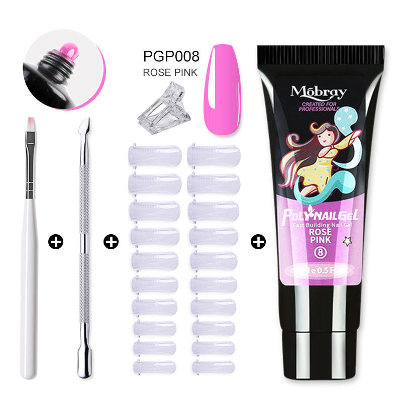 Mobray Manicure Set 15ML Extension Gel Nail Polish Kit Finger Quick Extend Mold Nail Art Tool Semi Permanent UV Varnish