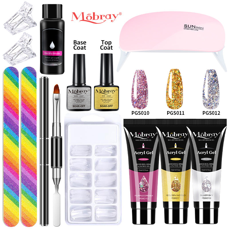 Nail set with nail lampNail dryerNail drilling machineNail setPoly nail gel setPolishing setSoaking manicure tool setGel