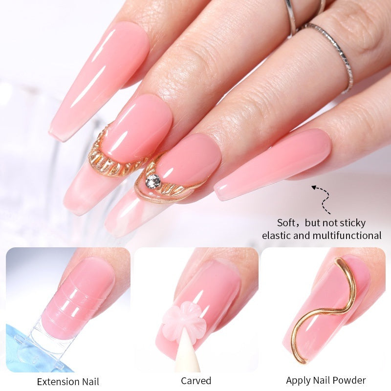 Nail Gel Set Solid Non Stick Hand Sculpture Shaping Polish No Need Paper-Holder For Fast Builder Nail Gel