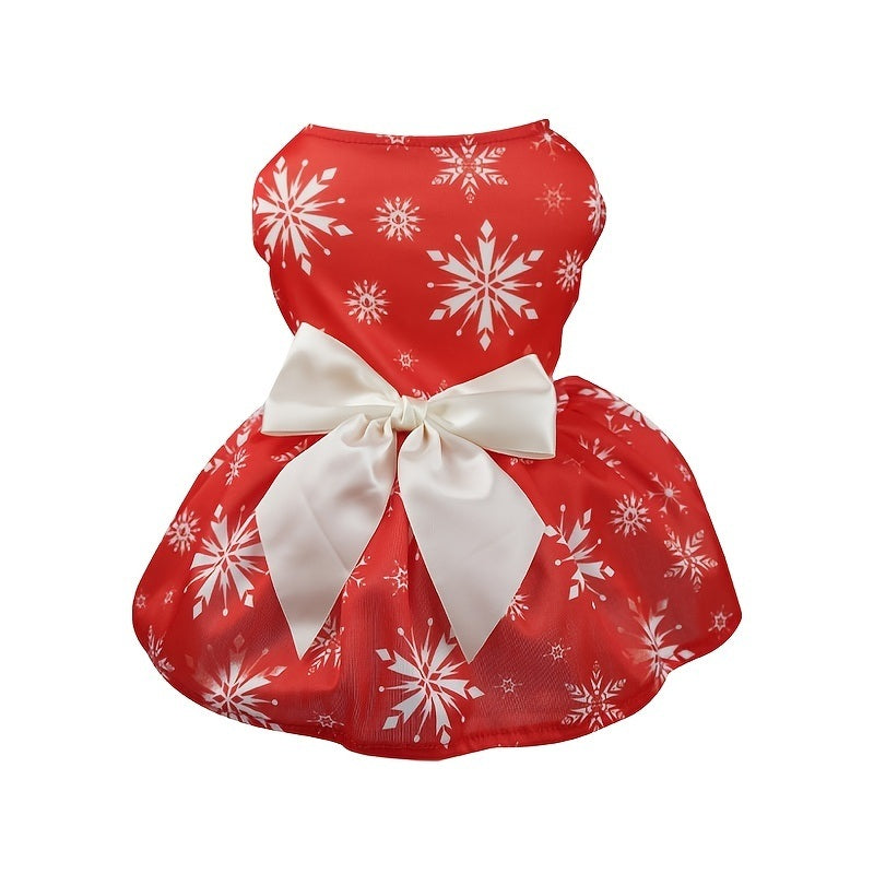 Christmas Pet Clothing Vest Skirt Christmas Print Matching Pet Dog Clothing For Small & Medium Dogs