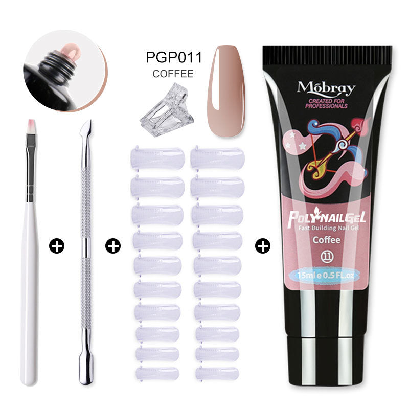 Mobray Manicure Set 15ML Extension Gel Nail Polish Kit Finger Quick Extend Mold Nail Art Tool Semi Permanent UV Varnish