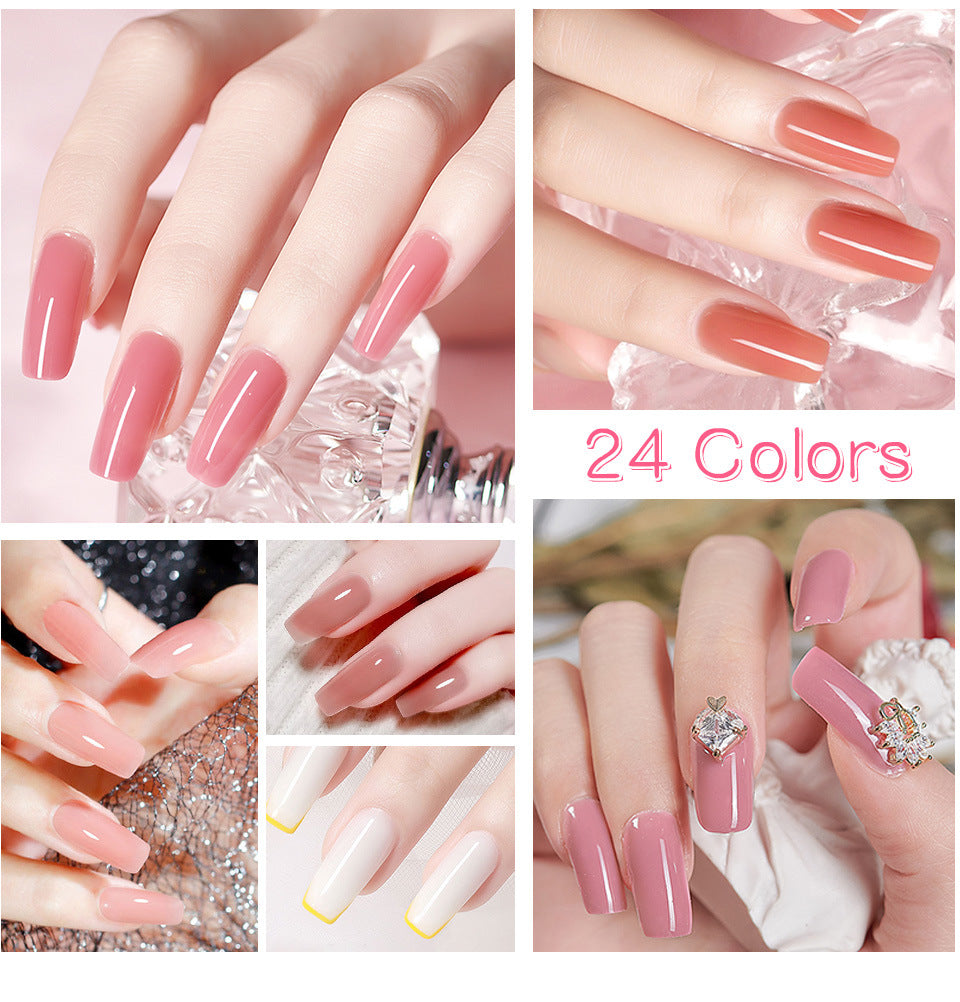 Poly Nail Gel Set 6 PCS Poly UV Gel Set For Nail Extension Finger Quick Building Gel 24 Color Extension Gel Set Manicure Set