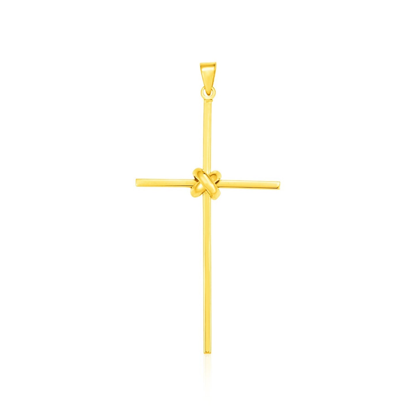 14k Yellow Gold Bar Style Cross Pendant