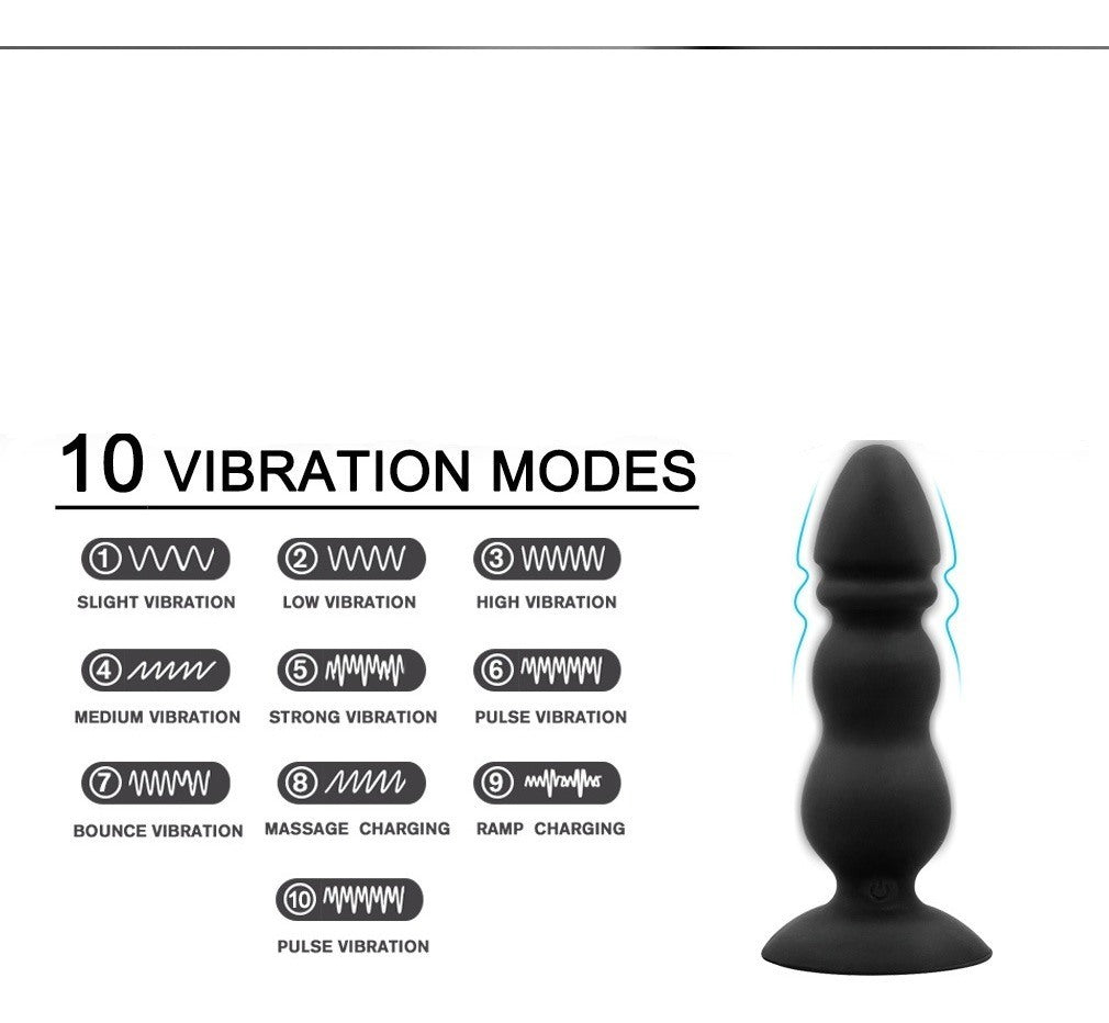 Portable USB Charging Tool Wireless Remote Control 9 Speeds Massaging for Men Gay Electric Beads Vibrate Smooth Silionce Plug for Male Beginners Quiet Tool for Sex;  Tshirt D3G