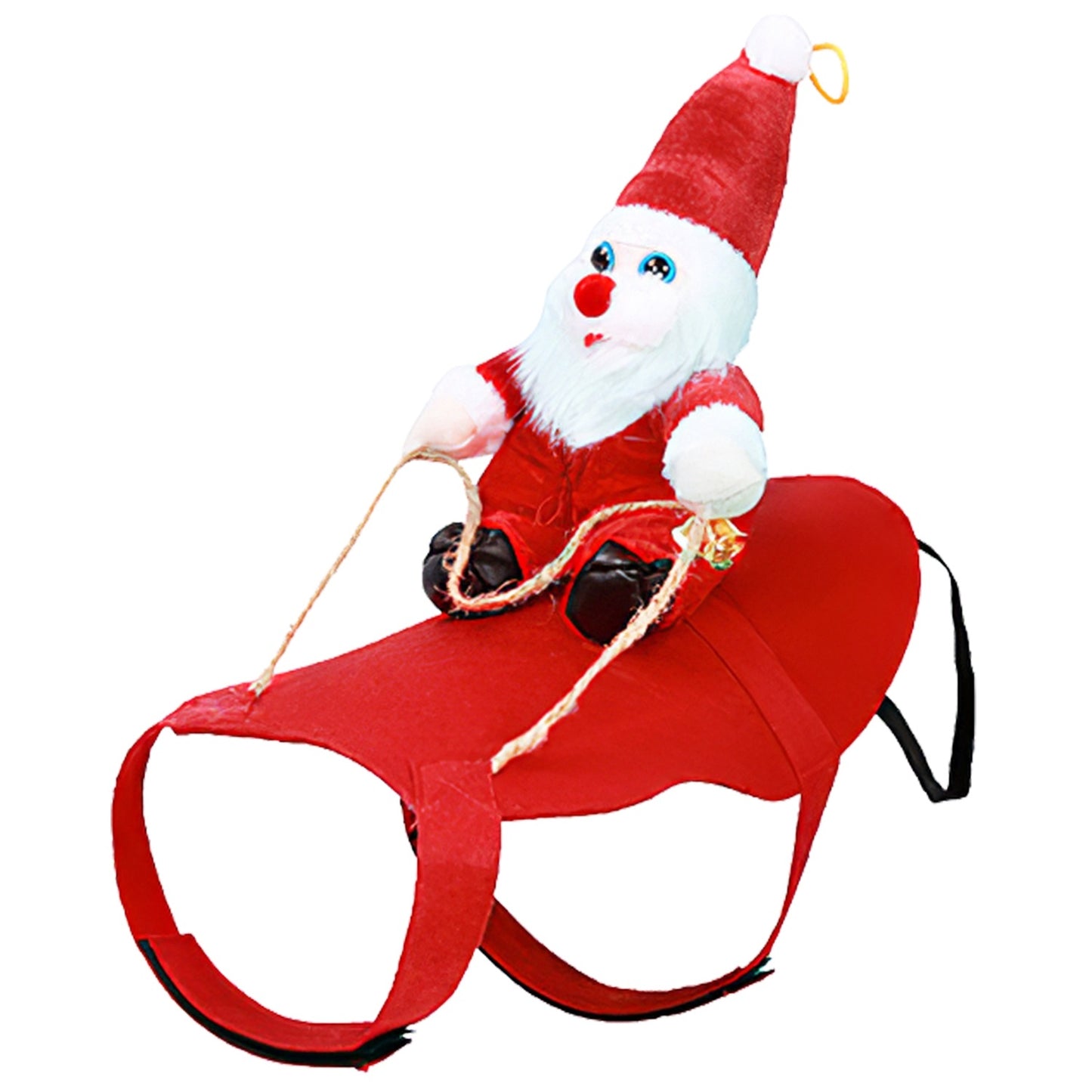 Pet Christmas Costumes Red Winter Coat for Dog Riding Santa Claus with Bell Clothes New Year Outfit Cosplay Costumes Party Dress Up For Cats