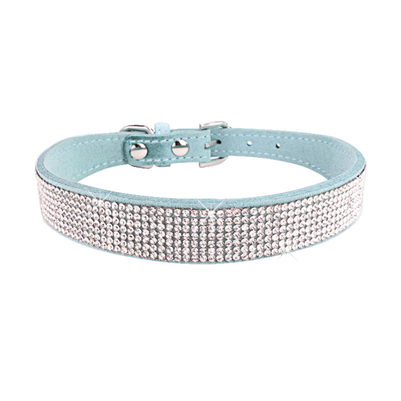 Dog Collar Crystal Glitter Rhinestone Pet Collars Zinc Alloy Buckle Collar For Small Medium Dogs Cats Chihuahua Pug Dog Collar