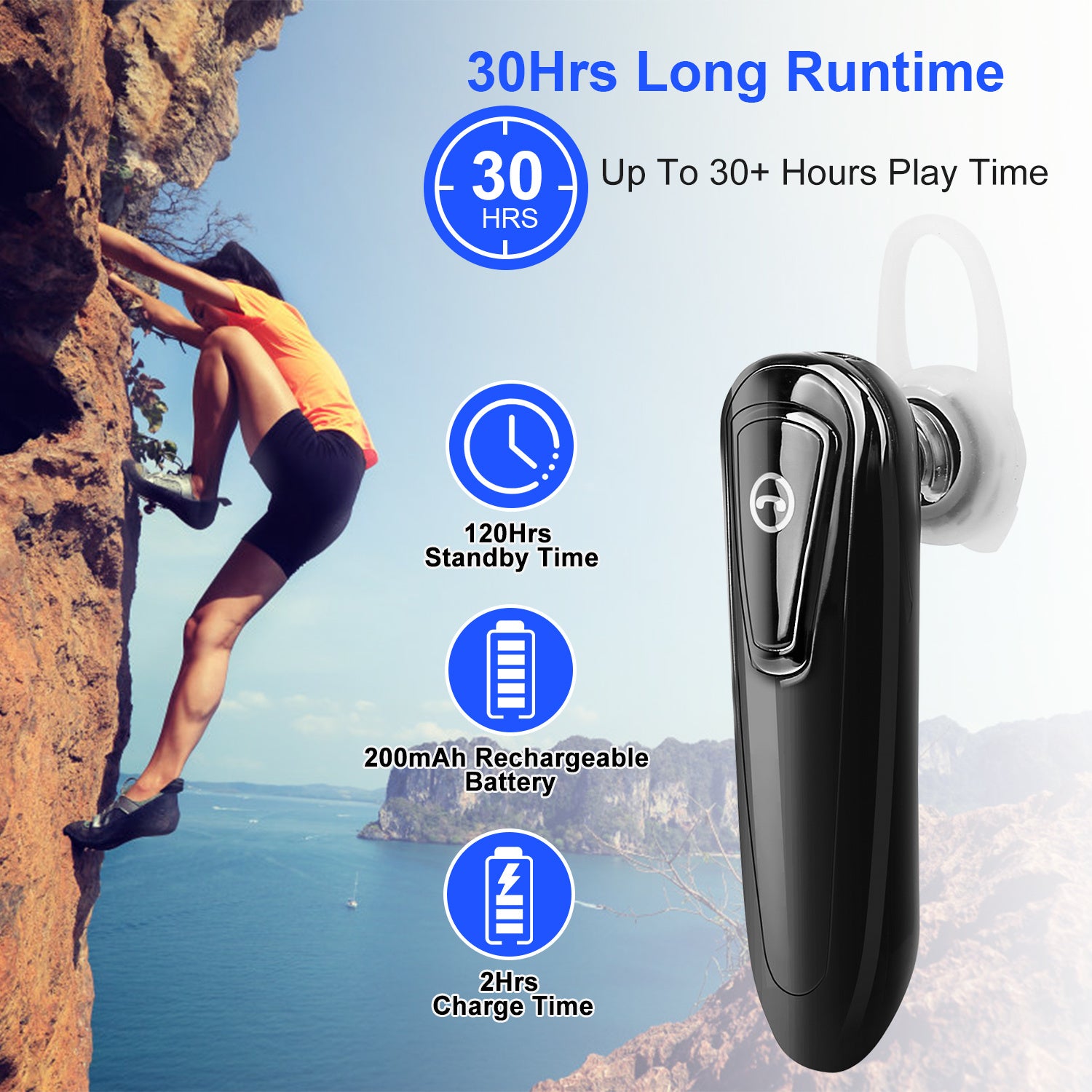 Wireless earbuds, Touch In-Ear Stereo Earphone Noise Canceling Earpieces, touch screen sports headset.  Raee Industries