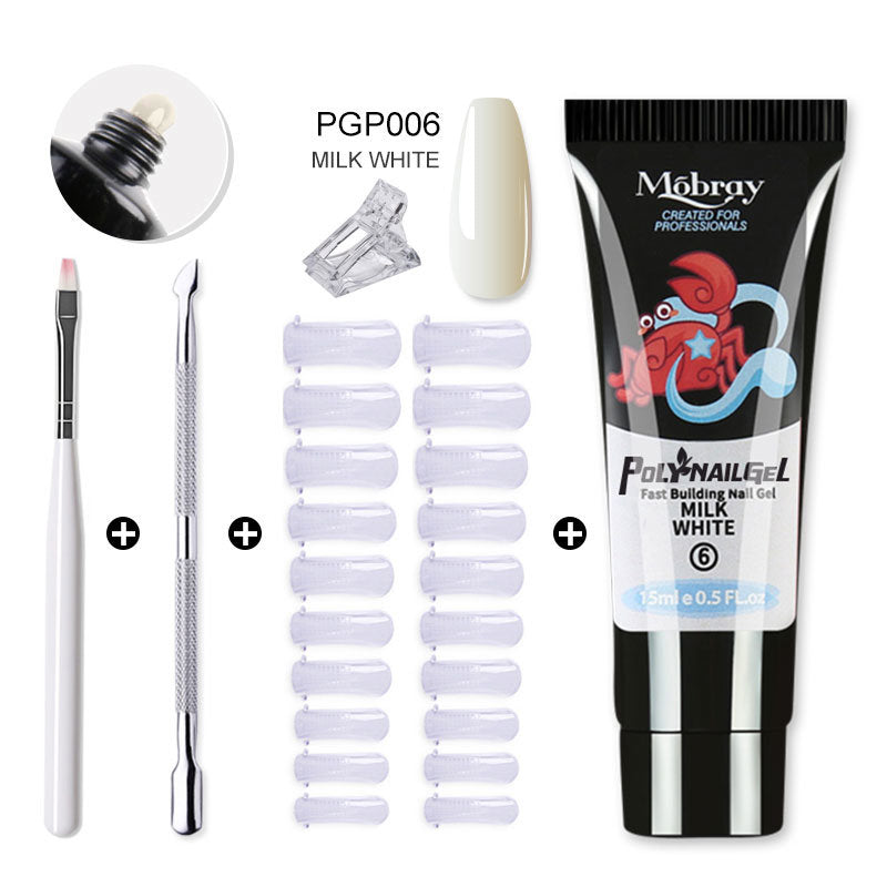 Mobray Manicure Set 15ML Extension Gel Nail Polish Kit Finger Quick Extend Mold Nail Art Tool Semi Permanent UV Varnish