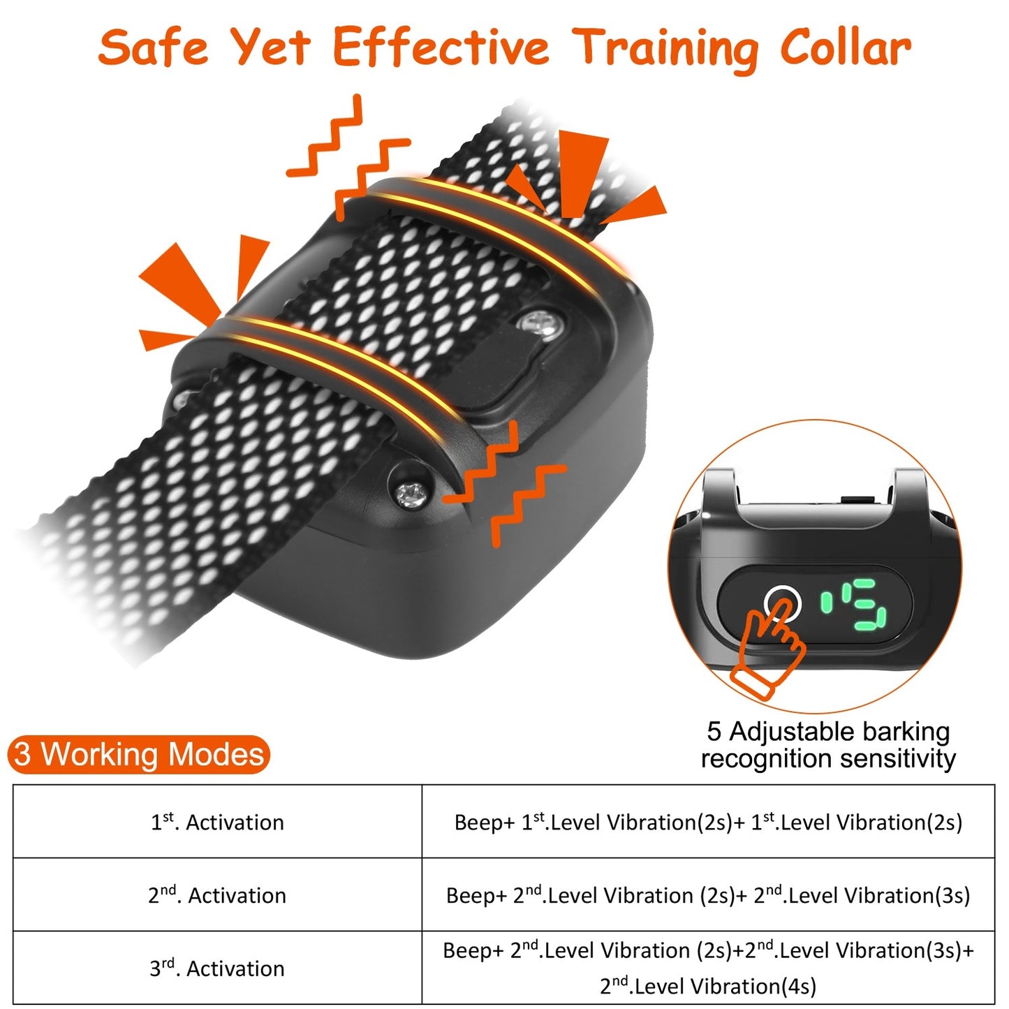 Anti Bark Dog Collar for Small Dogs No Shock Dog Training Collar Automatic Barking Stopper Terminator