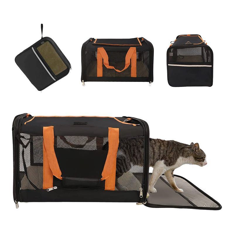 Foldable Airline Travel Pet Carrier Bag with Safety Strap