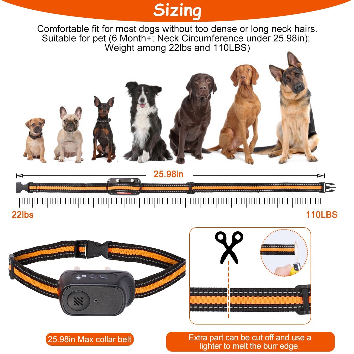 984FT Dog Training Collar IP65 Waterproof Pet Beep Vibration Electric Shock Collar 3 Channels Rechargeable Transmitter Receiver Trainer with Recording Safety Keypad Lock